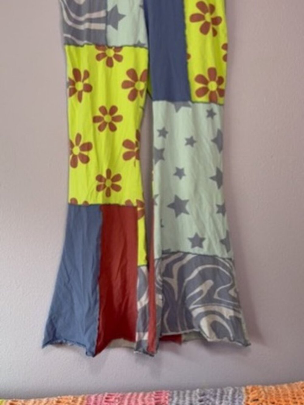 Delia's Patchwork Flare Pants - Picture 3 of 8